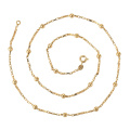 44711 xuping 18k gold color unisex simple bead Chain necklace